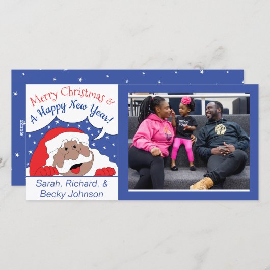 Kerstkerstkerstkerstkerstkerstman met kleurkreet feestdagenkaart (Voorkant / Achterkant)