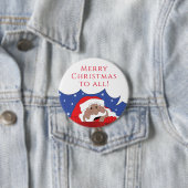 Kerstkerstkerstkerstkerstkerstman met kleurkreet ronde button 7,6 cm (In situ)