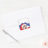Kerstkerstkerstkerstkerstkerstman met kleurkreet vierkante sticker (Envelop)