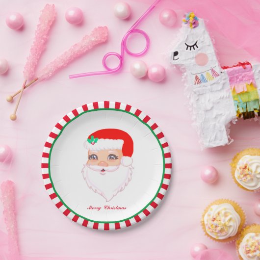 Kerstkerstkerstkerstkerstkerstman op wit papieren bordje (Feest)