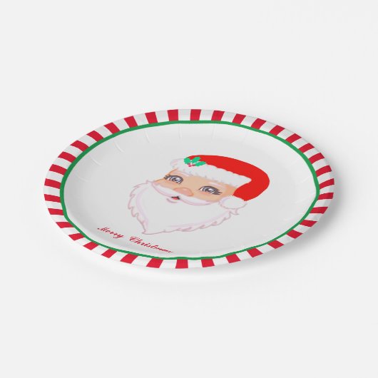 Kerstkerstkerstkerstkerstkerstman op wit papieren bordje (Gekanteld)