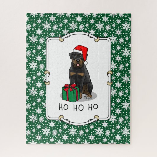 Kerstkerstkerstkerstkerstkerstman Pet Rottweiler D Legpuzzel (Verticaal)