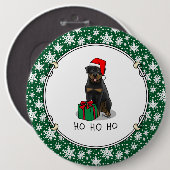 Kerstkerstkerstkerstkerstkerstman Pet Rottweiler D Ronde Button 6,0 Cm (Voorkant /achterkant)