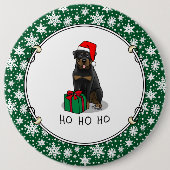 Kerstkerstkerstkerstkerstkerstman Pet Rottweiler D Ronde Button 6,0 Cm (Voorkant)