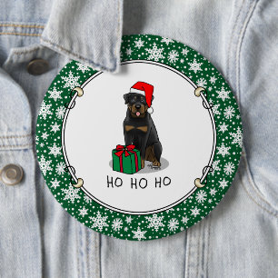 Kerstkerstkerstkerstkerstkerstman Pet Rottweiler D Ronde Button 6,0 Cm