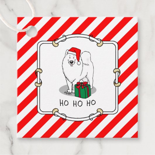 Kerstkerstkerstkerstkerstkerstman Pet Samoyed Dog Bedankjes Labels (Voorkant)