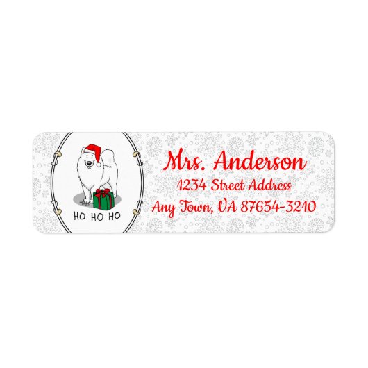 Kerstkerstkerstkerstkerstkerstman Pet Samoyed Dog  Etiket (Voorkant)