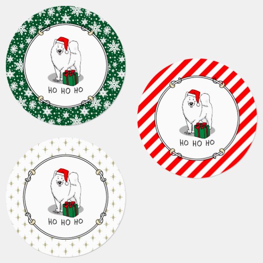 Kerstkerstkerstkerstkerstkerstman Pet Samoyed Dog Labels (Groep)