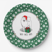 Kerstkerstkerstkerstkerstkerstman Pet Samoyed Dog  Papieren Bordje (Voorkant)