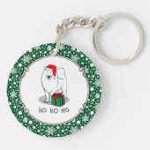 Kerstkerstkerstkerstkerstkerstman Pet Samoyed Dog Sleutelhanger (Achterkant)
