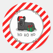 Kerstkerstkerstkerstkerstkerstman Pet Skye Terrier Ronde Sticker (Voorkant)