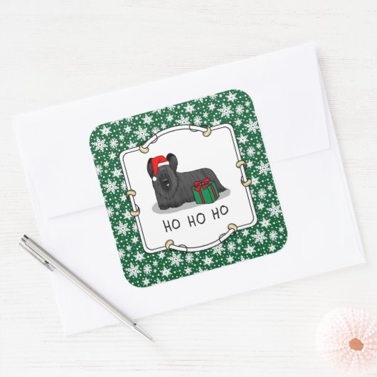 Kerstkerstkerstkerstkerstkerstman Pet Skye Terrier Vierkante Sticker (Envelop)