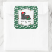 Kerstkerstkerstkerstkerstkerstman Pet Skye Terrier Vierkante Sticker (Tas)