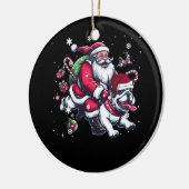 Kerstkerstkerstkerstkerstkerstman Riding English B Keramisch Ornament (Links)