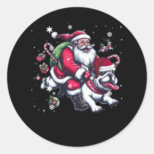 Kerstkerstkerstkerstkerstkerstman Riding English B Ronde Sticker