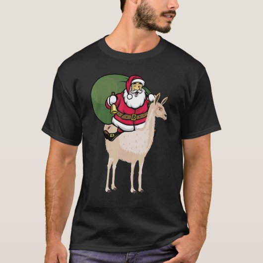 Kerstkerstkerstkerstkerstkerstman Riding Llama San T-shirt (Voorkant)