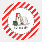 Kerstkerstkerstkerstkerstkerstman sjiitische Tzu ( Ronde Sticker (Voorkant)