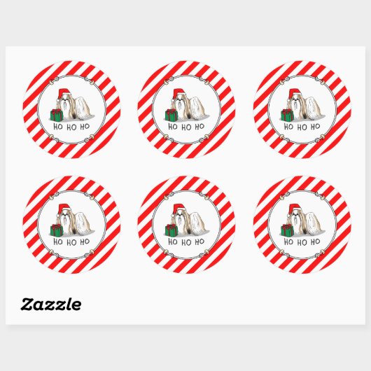 Kerstkerstkerstkerstkerstkerstman sjiitische Tzu ( Ronde Sticker (Vel)