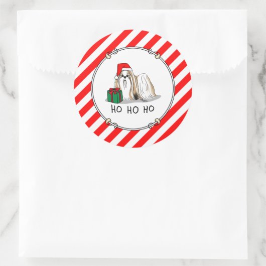Kerstkerstkerstkerstkerstkerstman sjiitische Tzu ( Ronde Sticker (Tas)