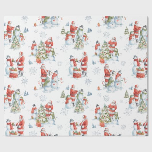 Kerstkerstkerstkerstkerstkerstman Waterverf Cadeaupapier (Vlak)