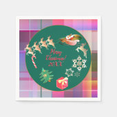 Kerstkerstkerstkerstkerstkerstman's renrennen Napk Servet (Voorkant)