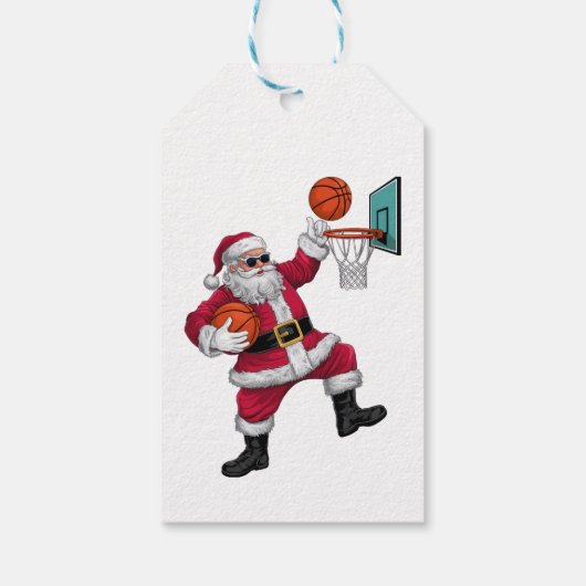 Kerstkerstkerstkerstkerstkerstmis met een Basketba Cadeaulabel (Achterkant)