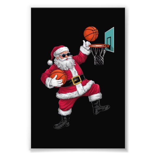 Kerstkerstkerstkerstkerstkerstmis met een Basketba Foto Afdruk (Voorkant)