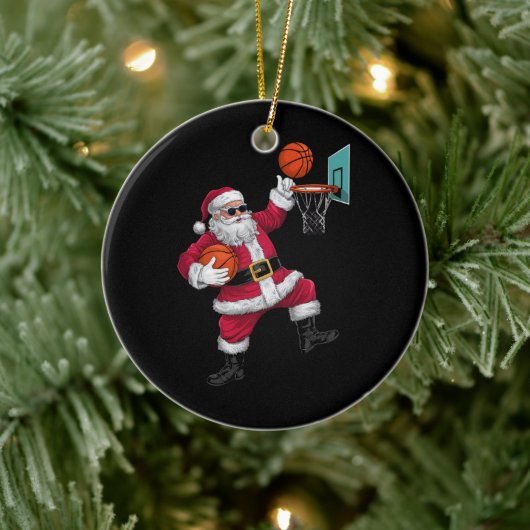 Kerstkerstkerstkerstkerstkerstmis met een Basketba Keramisch Ornament (Boom)