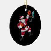 Kerstkerstkerstkerstkerstkerstmis met een Basketba Keramisch Ornament (Rechts)