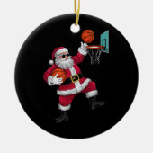 Kerstkerstkerstkerstkerstkerstmis met een Basketba Keramisch Ornament (Voorkant)
