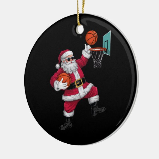 Kerstkerstkerstkerstkerstkerstmis met een Basketba Keramisch Ornament (Links)