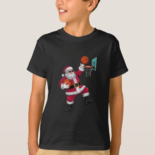 Kerstkerstkerstkerstkerstkerstmis met een Basketba T-shirt (Voorkant)