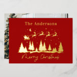 Kerstkerstkerstkerstkerstkersttaart en rendierfoto folie feestdagenkaart<br><div class="desc">Traditionele kerstkerstkerstkerstkerstkerstkerstkerstkerstkersttaarten en rendiermaten met foto op achteruit</div>