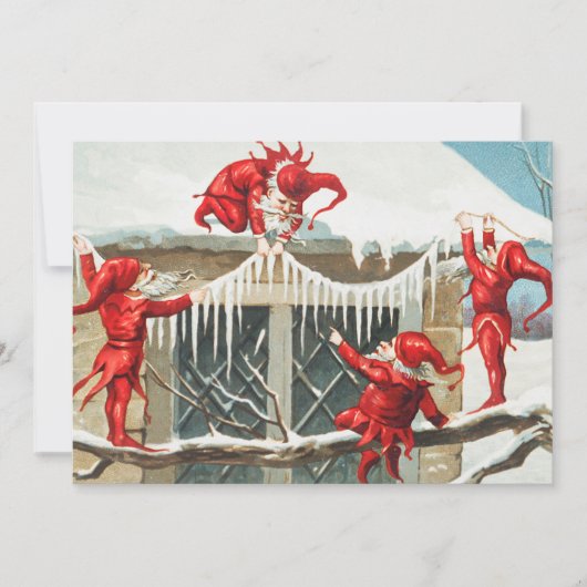 Kerstkerstkerstkerstkerstkleven die hun huis versi feestdagenkaart (Voorkant)