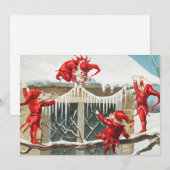 Kerstkerstkerstkerstkerstkleven die hun huis versi feestdagenkaart (Voorkant / Achterkant)