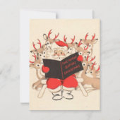 Kerstkerstkerstkerstkerstlezen in rendieren feestdagenkaart (Voorkant)