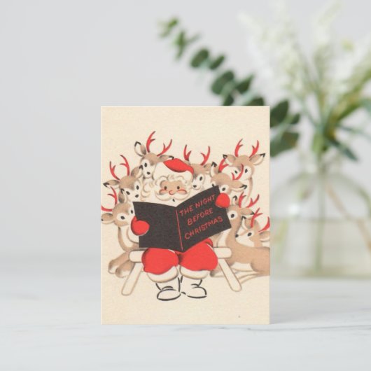 Kerstkerstkerstkerstkerstlezen in rendieren feestdagenkaart (Staand voorkant)