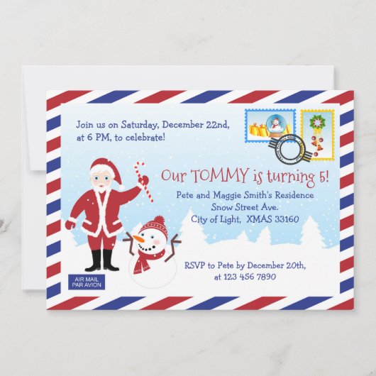 kerstkerstkerstkerstkerstman Air Mail Envelope Kaart (Voorkant)