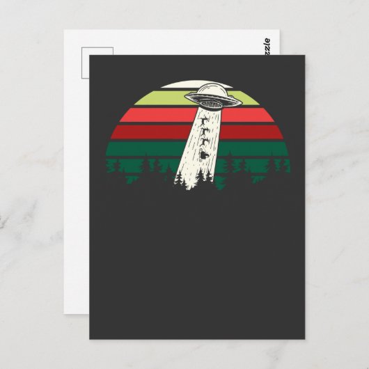 Kerstkerstkerstkerstkerstman Alien Abduction UFO R Briefkaart (Voorkant / Achterkant)