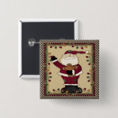 Kerstkerstkerstkerstkerstman-Button Vierkante Button 5,1 Cm (Voorkant /achterkant)