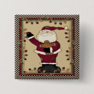 Kerstkerstkerstkerstkerstman-Button Vierkante Button 5,1 Cm