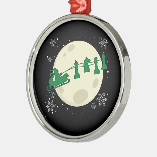Kerstkerstkerstkerstkerstman - Chess Piece Reindee Metalen Ornament (Links)