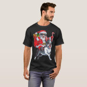 Kerstkerstkerstkerstkerstman die Boston terrier Xm T-shirt (Voorkant volledig)