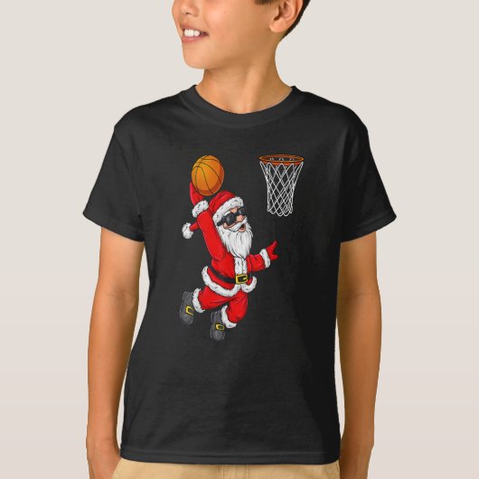 Kerstkerstkerstkerstkerstman Dunking Basketball T-shirt (Voorkant)