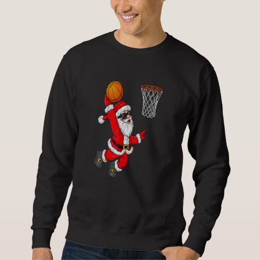 Kerstkerstkerstkerstkerstman Dunking Basketball Trui (Voorkant)