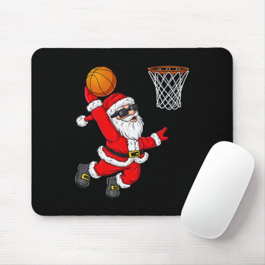 Kerstkerstkerstkerstkerstman Dunking een Basketbal Muismat (Met muis)