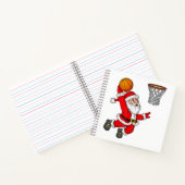 Kerstkerstkerstkerstkerstman Dunking een Basketbal Notitieboek (Binnen)