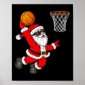 Kerstkerstkerstkerstkerstman Dunking een Basketbal Poster (Voorkant)