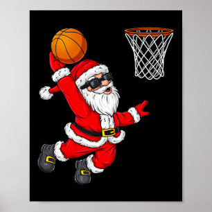 Kerstkerstkerstkerstkerstman Dunking een Basketbal Poster