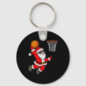 Kerstkerstkerstkerstkerstman Dunking een Basketbal Sleutelhanger (Achterkant)